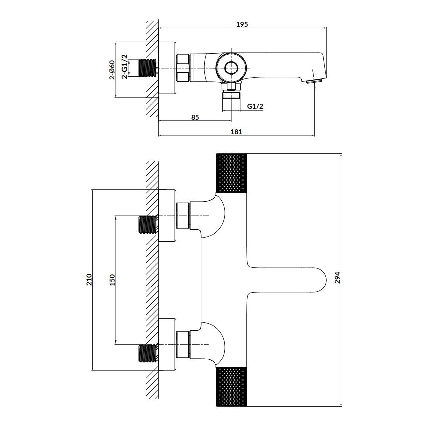 Cersanit S951-566 - Grifo termostático para bañera ZEN negro