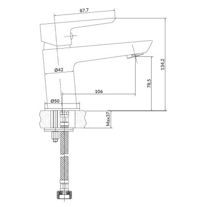 Cersanit S952-004 - Juego de ducha con grifo + grifo para lavabo MILLE cromo brillante
