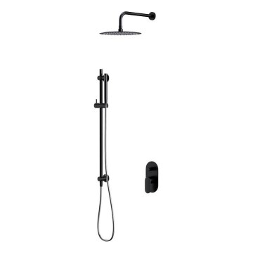 Cersanit S952-009 - Juego de ducha con grifo empotrado CREA negro