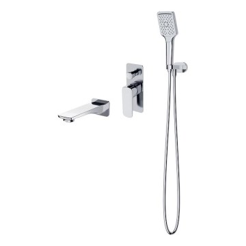 Cersanit S952-039 - Juego de bañera con grifo empotrado LARGA cromo brillante