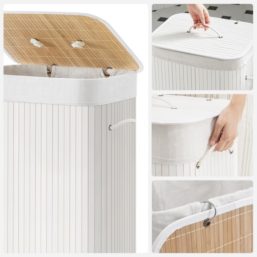 Cesta para la ropa GUS blanca