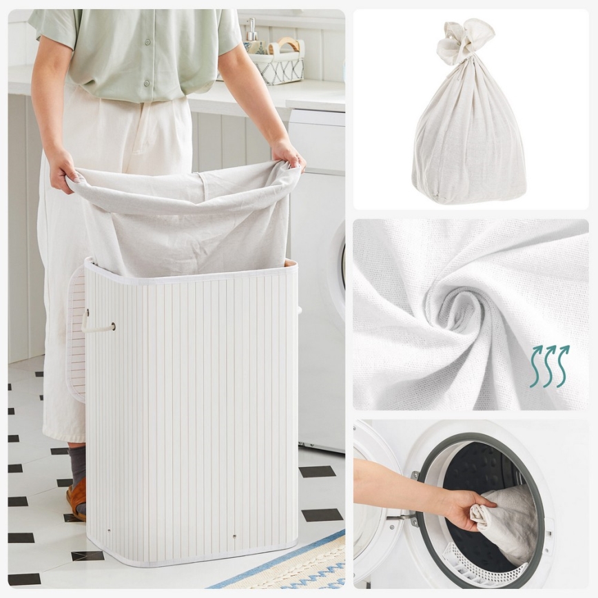 Cesta para la ropa GUS blanca