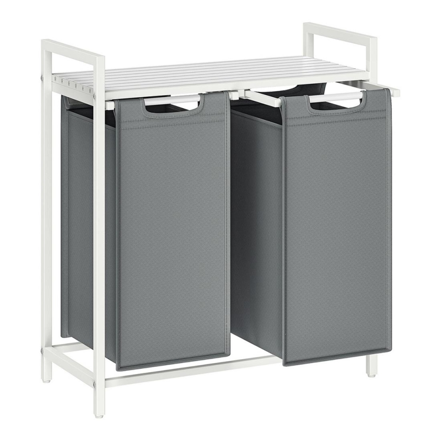 Cesto de ropa REX blanco/gris