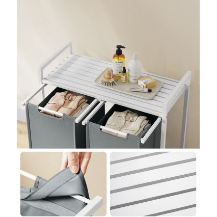 Cesto de ropa REX blanco/gris
