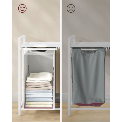 Cesto de ropa REX blanco/gris
