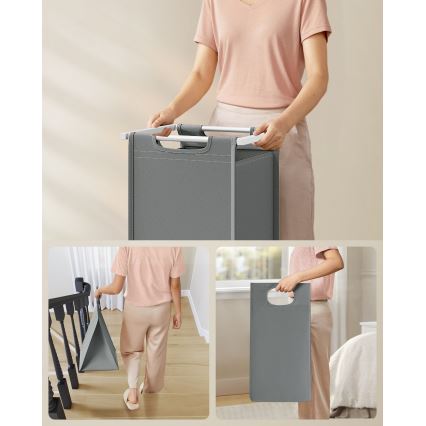 Cesto de ropa REX blanco/gris