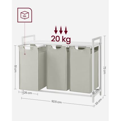 Cesto para ropa REX blanco