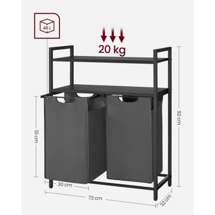 Cesto para ropa REX gris