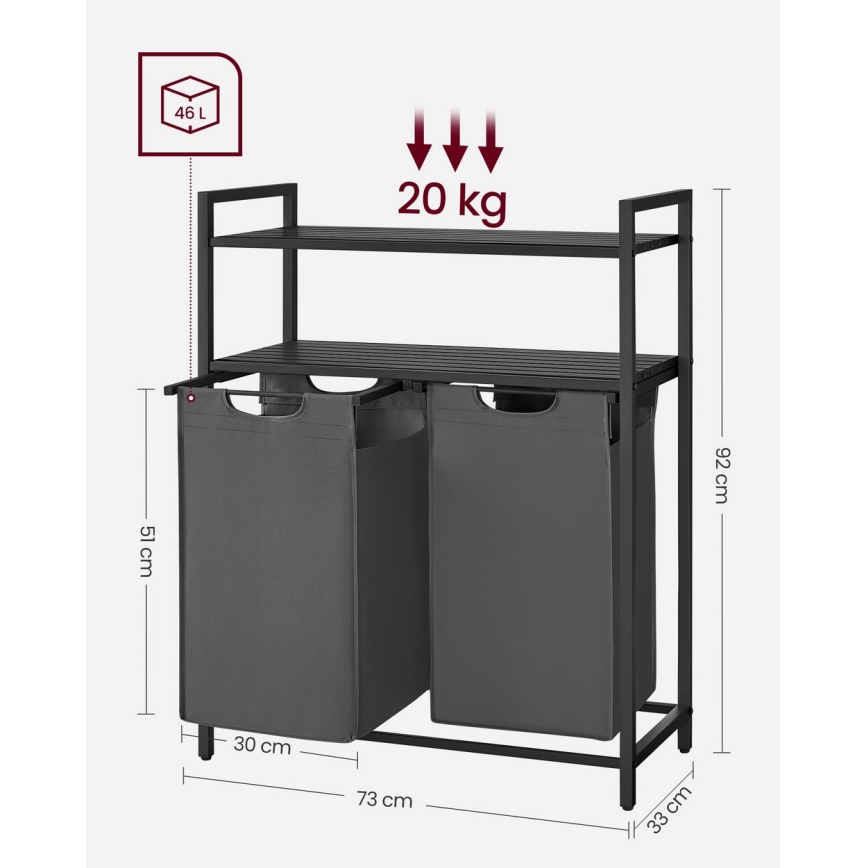 Cesto para ropa REX gris