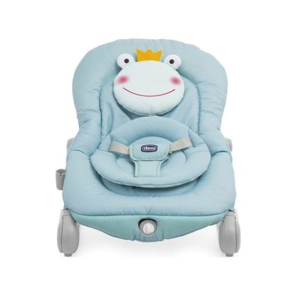 Chicco - Hamaca vibratoria para bebé BALLOON Froggy con melodía 2xAA + 1xLR20 azul