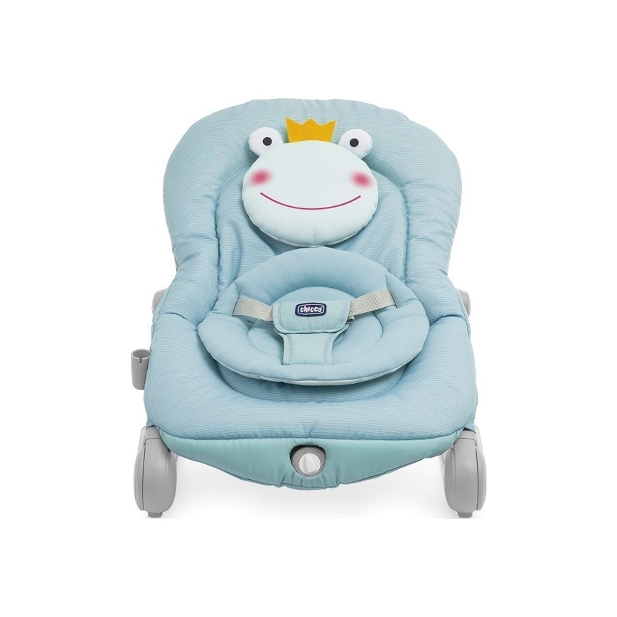 Chicco - Hamaca vibratoria para bebé BALLOON Froggy con melodía 2xAA + 1xLR20 azul
