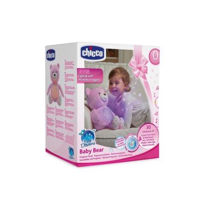 Chicco - Proyector con melodía BABY BEAR 3xAAA rosa