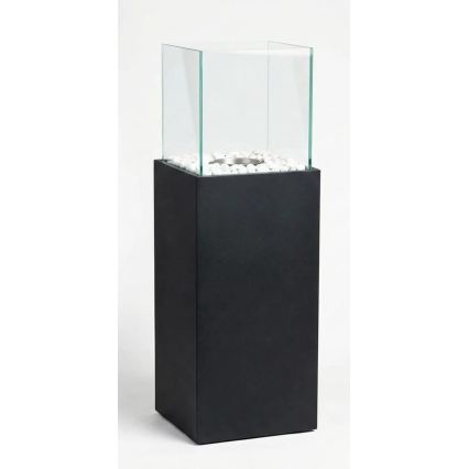 Chimenea de bioetanol ALICANTE 26,5 x 80,5 cm, 2 kW, negro + cubierta protectora