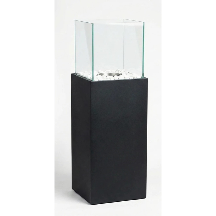 Chimenea de bioetanol ALICANTE 26,5 x 80,5 cm, 2 kW, negro + cubierta protectora