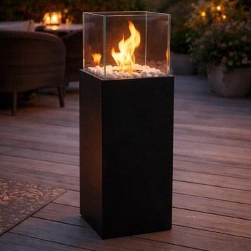 Chimenea de bioetanol ALICANTE 26,5x80,5 cm 2 kW negra