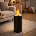 Chimenea de bioetanol ROMA 26,5x80,5 cm 2kW negra + cubierta protectora