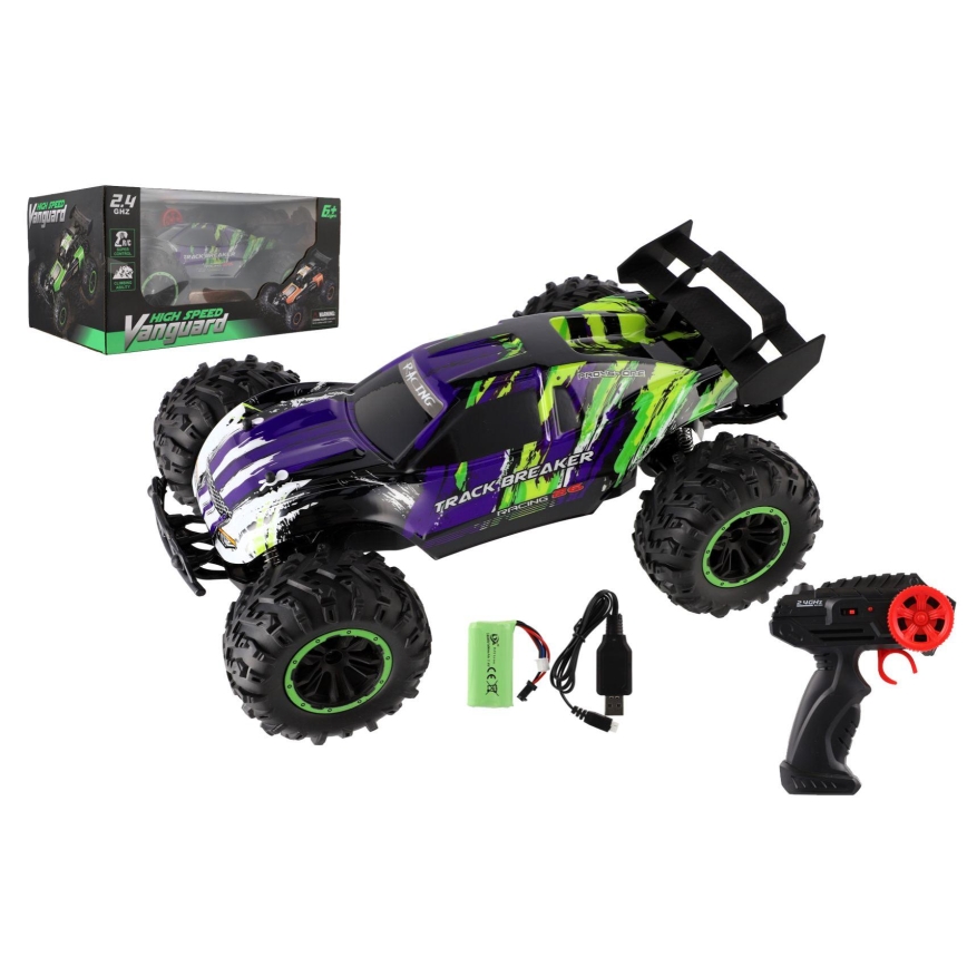 Coche buggy RC a control remoto, 7,4 V/500 mAh — morado