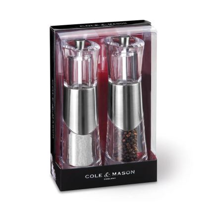 Cole&Mason - Juego de molinillos de sal y pimienta BOBBI 2 piezas 18,5 cm