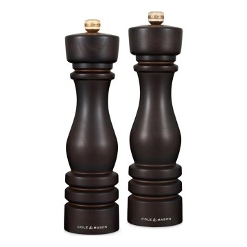 Cole&Mason - Juego de molinillos de sal y pimienta LONDON 2 pz 22 cm haya/marrón