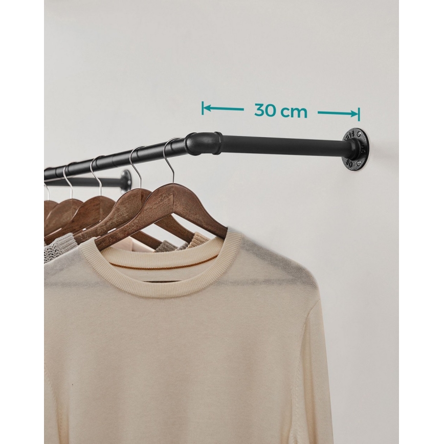 Colgador mural para perchas LINEA negro