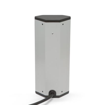 Columna de enchufes para esquina, 3 tomas de 230 V, negro/plateado