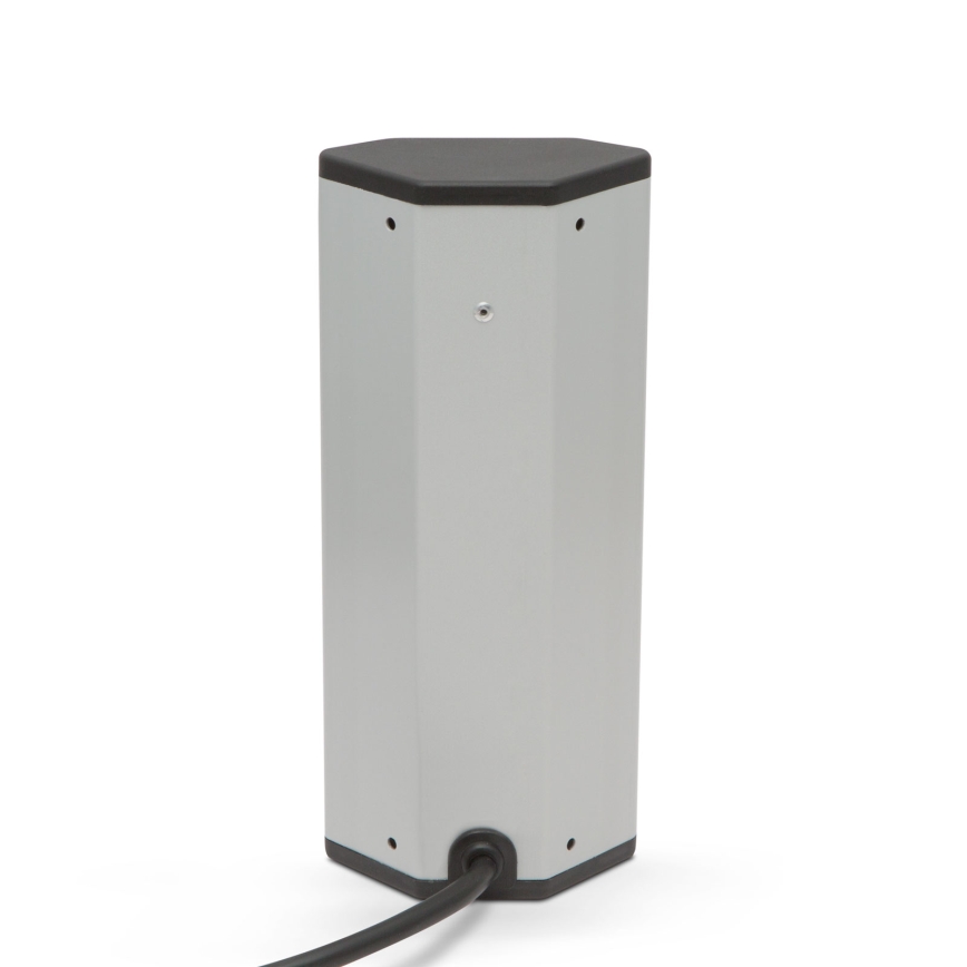 Columna de enchufes para esquina, 3 tomas de 230 V, negro/plateado