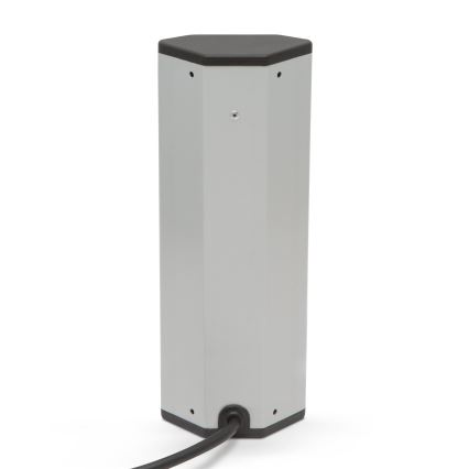 Columna de enchufes para esquina 4x230 V + 2x USB-A negro/plateado