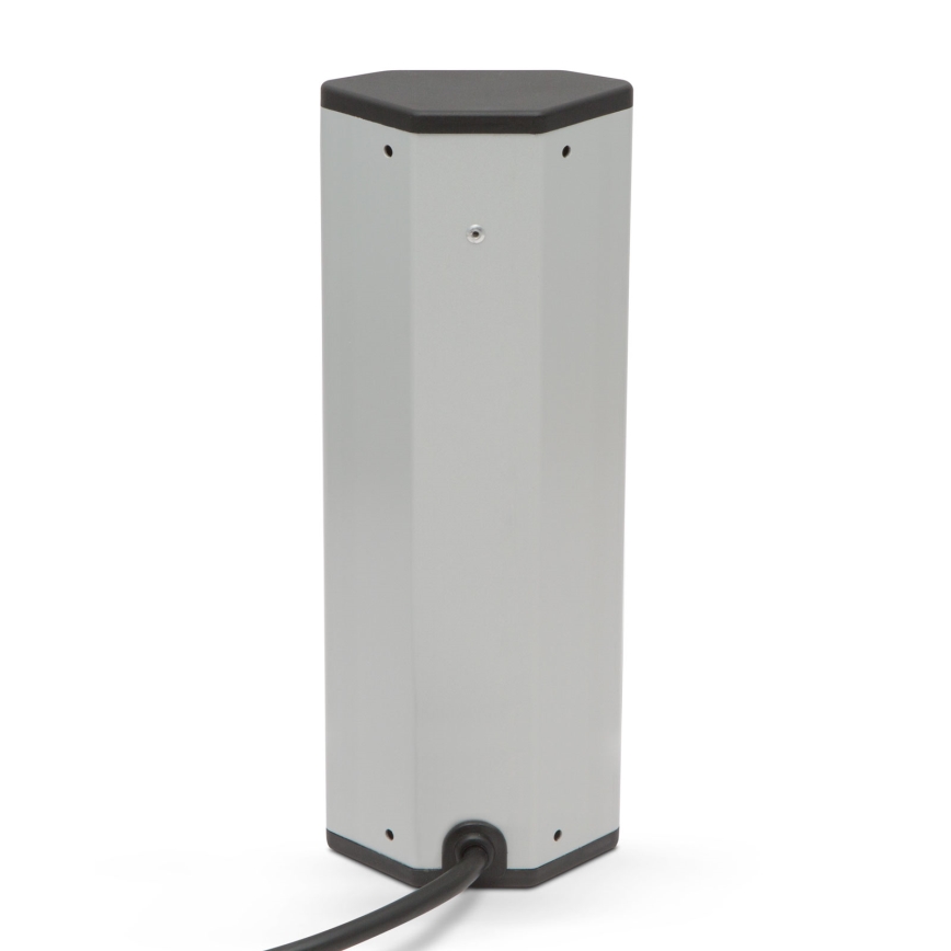 Columna de enchufes para esquina 4x230 V + 2x USB-A negro/plateado