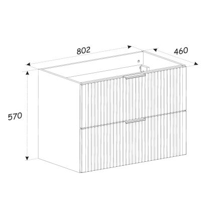 COMAD ADEL CASHMERE 82-80-2S - Mueble de baño bajo lavabo ADEL 57x80,2 cm, beige