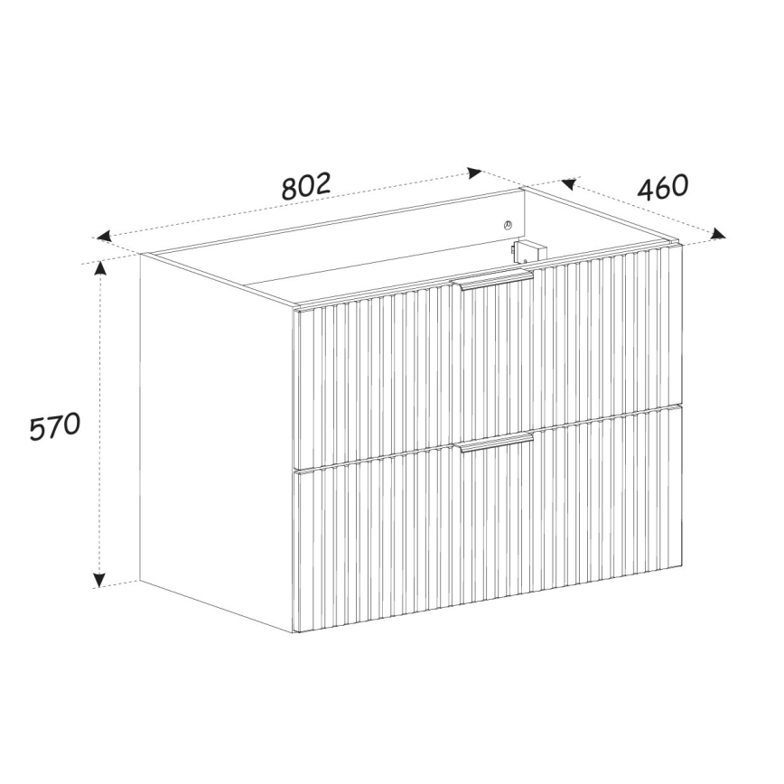 COMAD ADEL CASHMERE 82-80-2S - Mueble de baño bajo lavabo ADEL 57x80,2 cm, beige