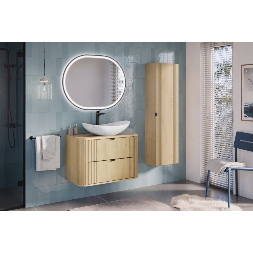 COMAD OVALIA CREMONA 82-80-46-2S - Mueble bajo lavabo OVALIA 52x80 cm, roble Cremona