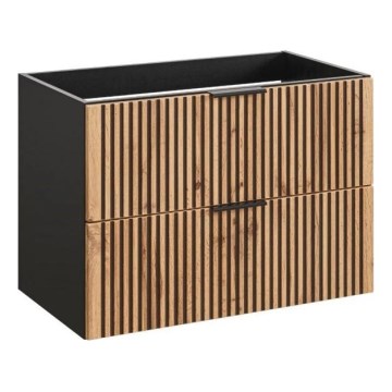 COMAD XILO BLACK WOTAN 82-80-D-2S - Mueble bajo lavabo XILO 57x80,2 cm negro/roble wotan