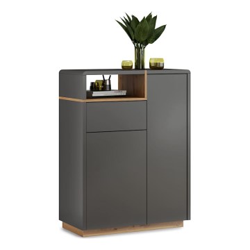 Cómoda con cajón FRED antracita/roble artisan