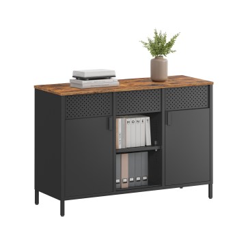 Cómoda FIRA 110x40 cm negra/marrón