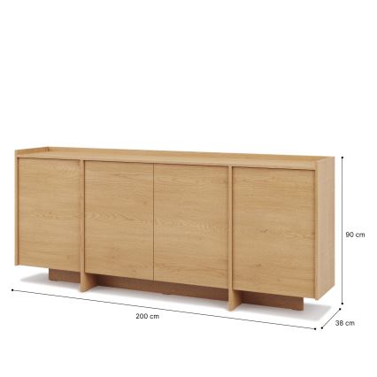 Cómoda KEMI 200x90x38 roble Cremona
