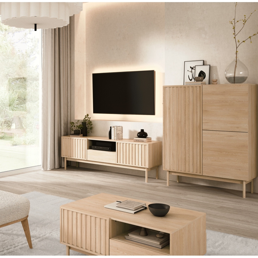 Cómoda KIOTO 106x130x37 cm roble Cremona