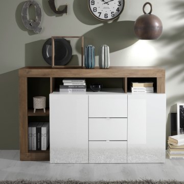 Cómoda LENOR 146x93x42 cm blanco/roble