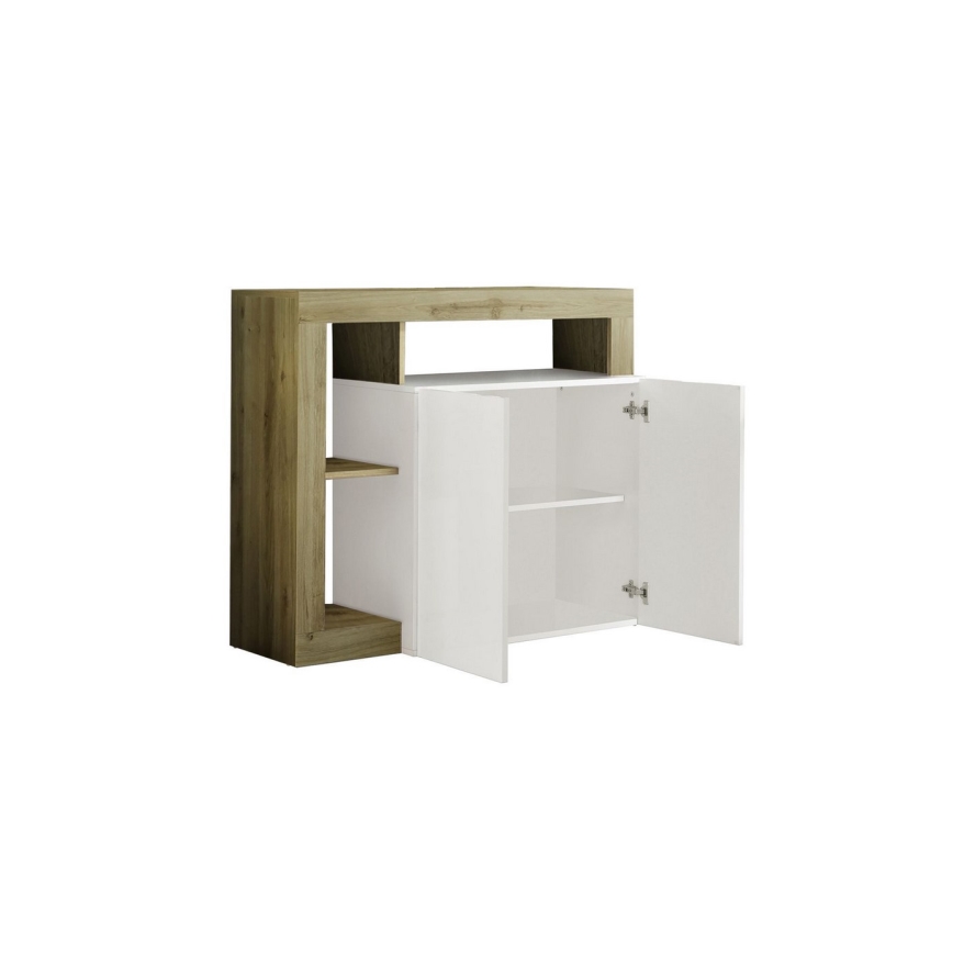 Cómoda LENOR blanca/marrón