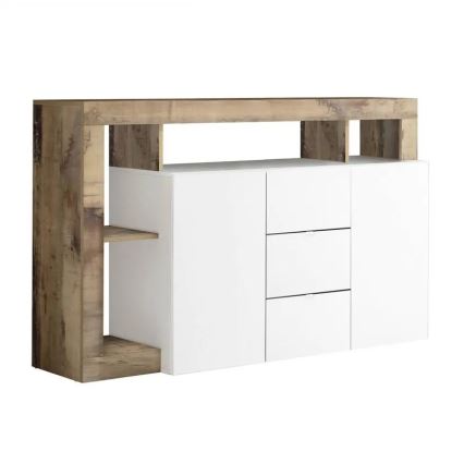 Cómoda LENOR blanca/marrón
