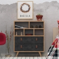Cómoda MARCO 85,6x70 cm antracita/marrón