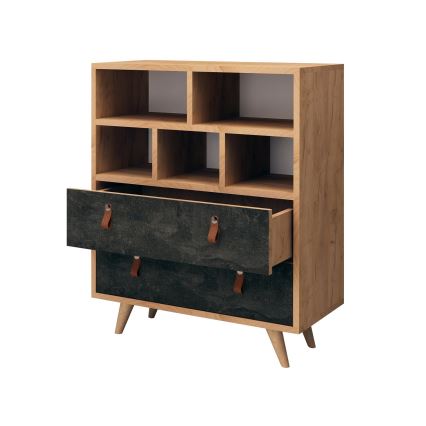 Cómoda MARCO 85,6x70 cm antracita/marrón