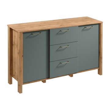 Cómoda MENTA 138x81x40 cm roble wotan/verde