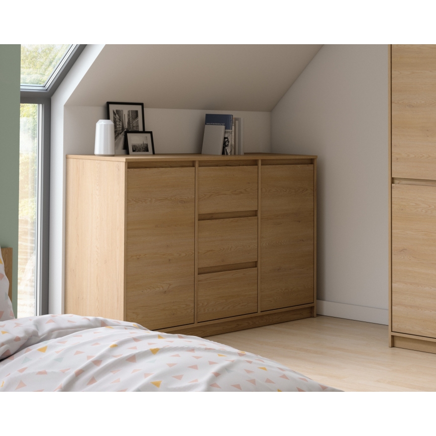 Cómoda MIYABI 138x86x40 cm roble Cremona