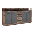 Cómoda RUNA 190x96x32 cm marrón oscuro/antracita