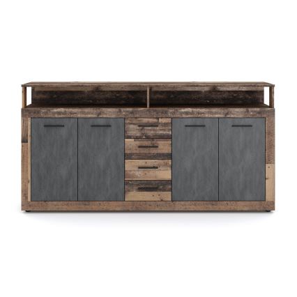 Cómoda RUNA 190x96x32 cm marrón oscuro/antracita