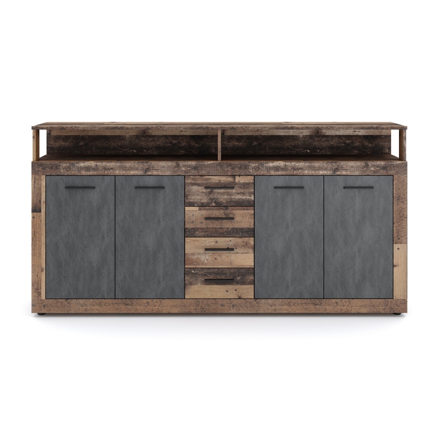Cómoda RUNA 190x96x32 cm marrón oscuro/antracita