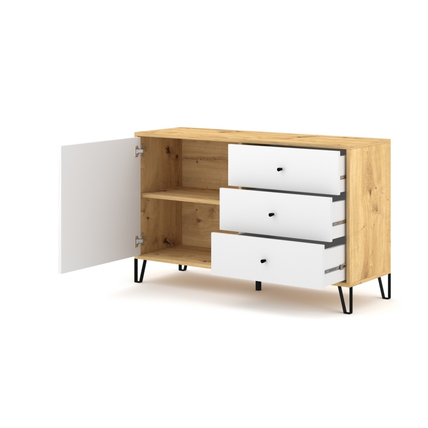 Cómoda SULA roble artisan/blanca