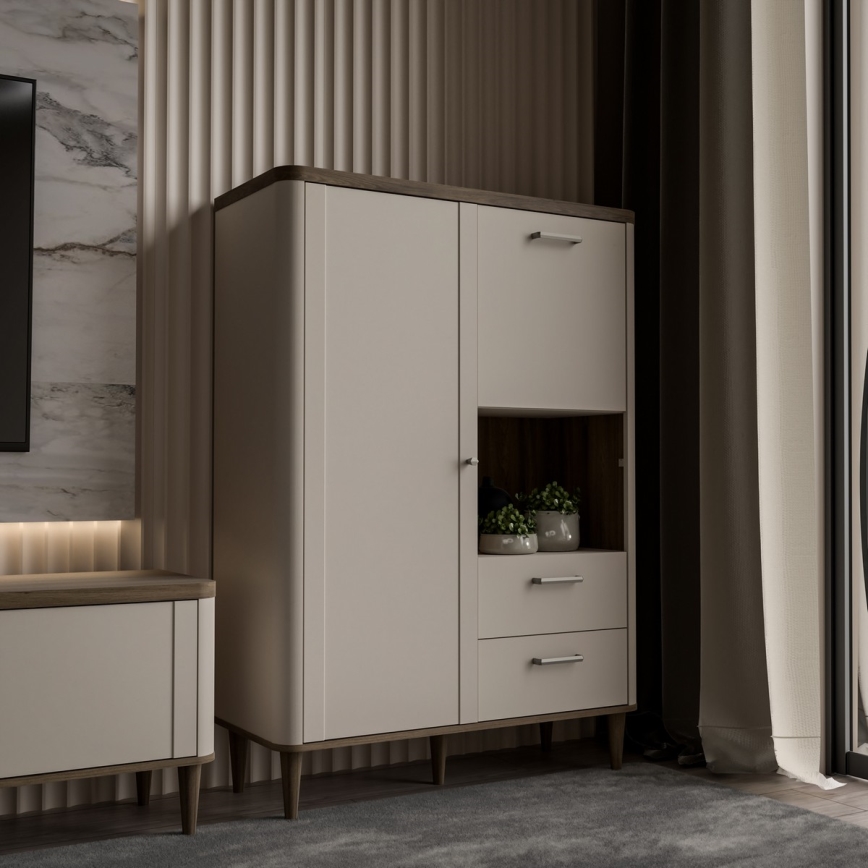 Cómoda VIRO marrón/beige