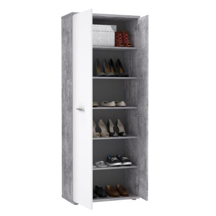 Cómoda/Zapatero SIMO blanco/gris hormigón