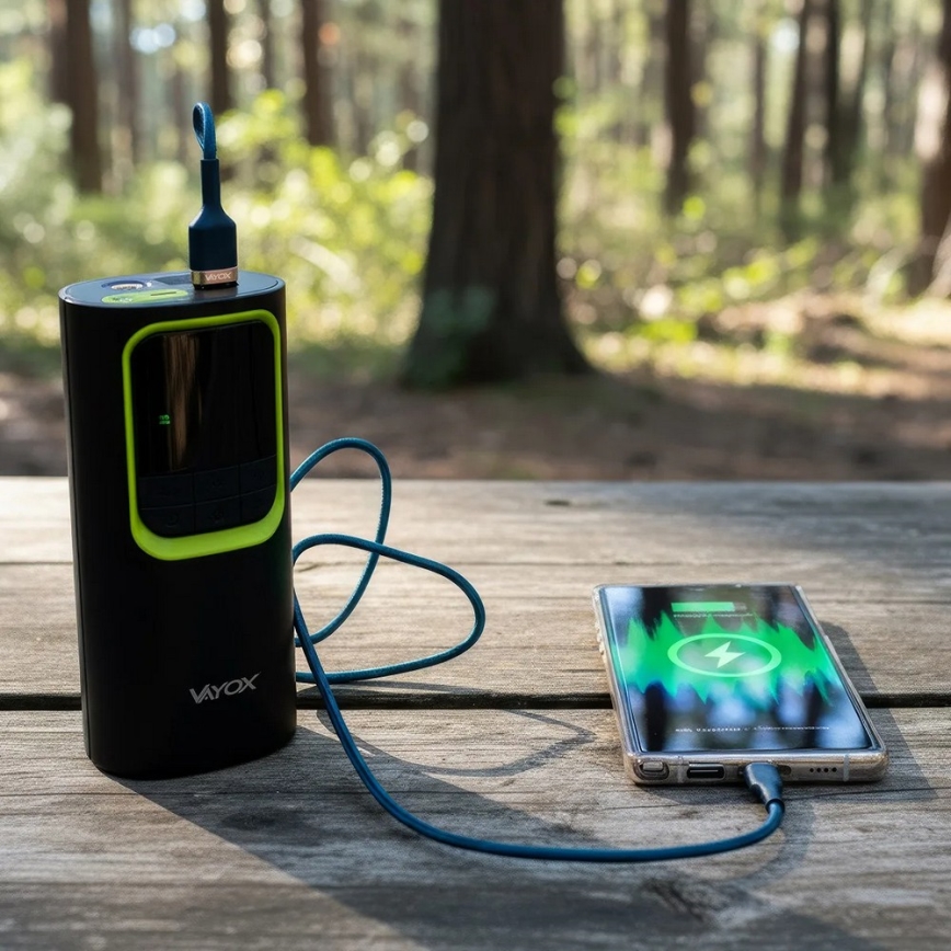 Compresor digital de bolsillo 5V 8000 mAh negro